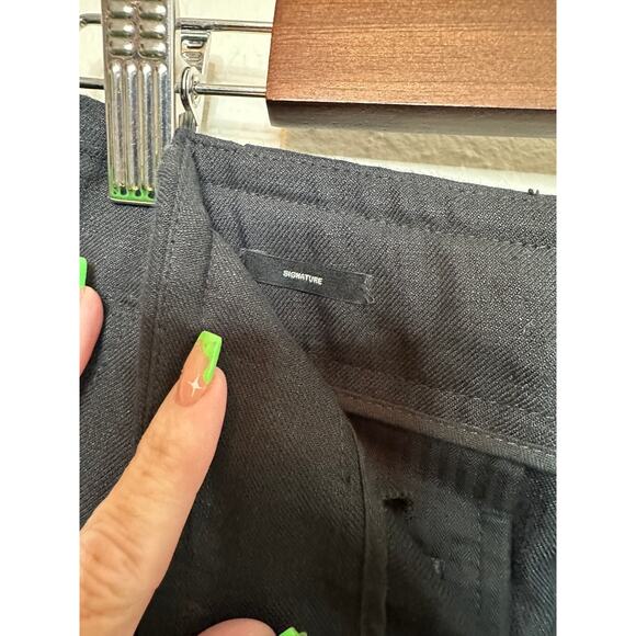 Talbots Woman's Petite Size Large Signature 100% Black Linen Trouser Pants - Picture 4 of 10